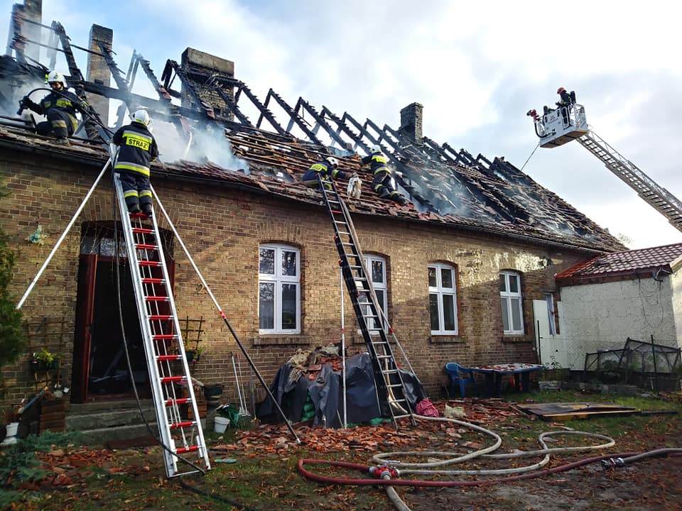 Pożar domu w Podjeninie Radio Zachód - Lubuskie
