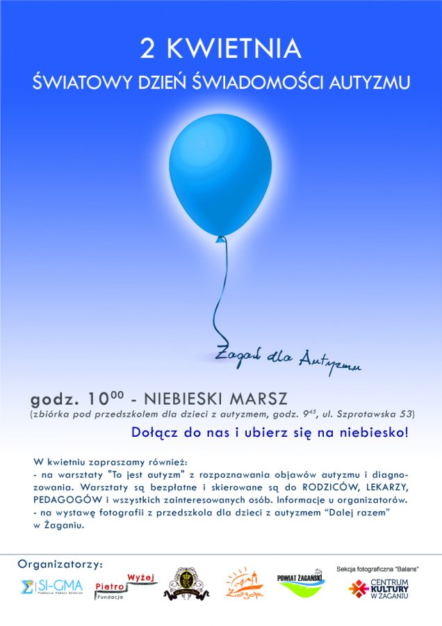 We wtorek niebieski marsz w Żaganiu 9 Fot. Fundacja Piętro Wyżej