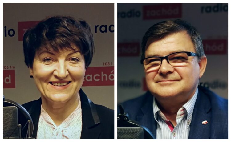 Marszałek Elżbieta Anna Polak (Platforma Obywatelska) i poseł Jerzy Materna (Prawo i Sprawiedliwość)