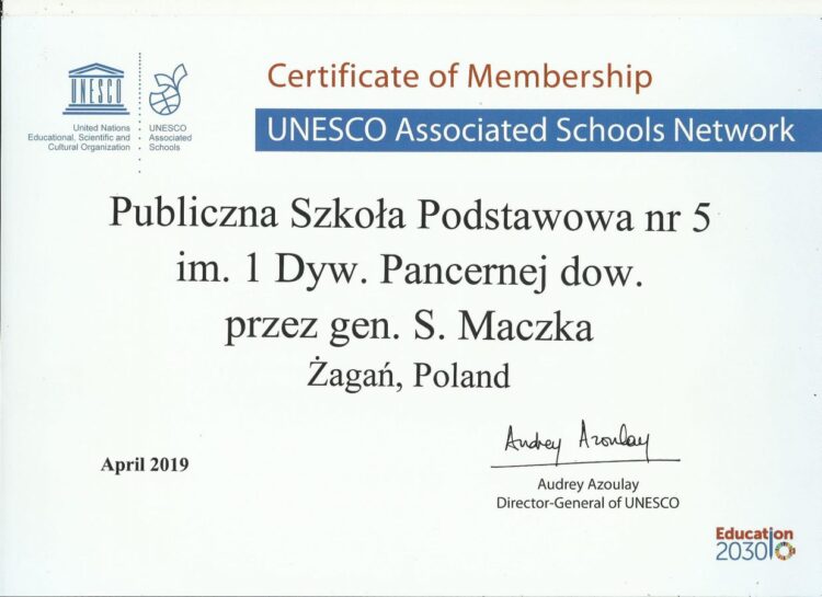 Szkoła z certyfikatem UNESCO 9 Fot. SP 5
