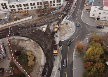 Budowa ronda na Sienkiewicza i Wrocławskiej / fot. Janusz Życzkowski