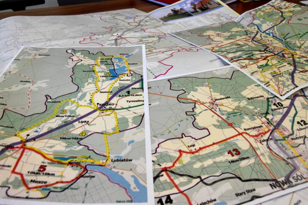 Mapa ścieżek rowerowych w powiecie nowosolskim Radio Zachód - Lubuskie