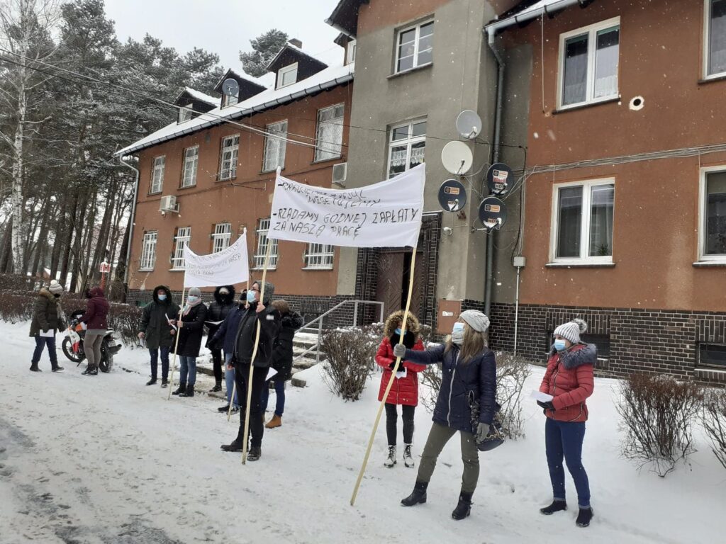Protest pracowników szpitala w Ciborzu Radio Zachód - Lubuskie