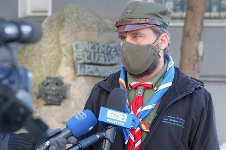 Komendant ZHP Chorągwi Białostockiej hm. Krzysztof Jakubowski. Fot. PAP/Artur Reszko