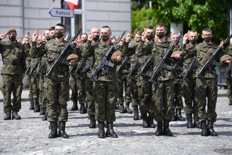 Uroczysta przysięga wojskowa żołnierzy 3. Podkarpackiej Brygady Obrony Terytorialnej w Rzeszowie.