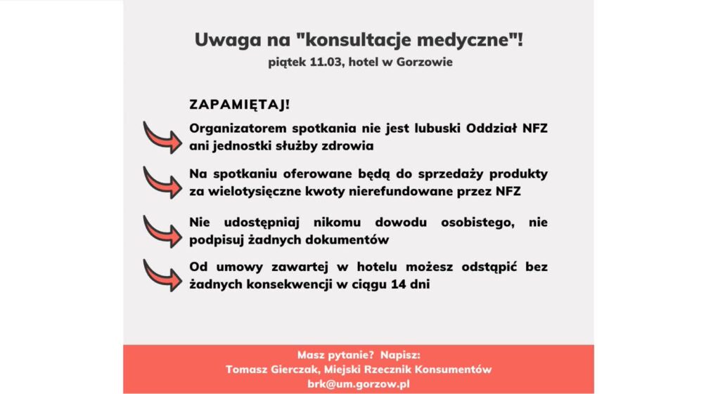 UWAGA! Oszuści zapraszają na konsultacje medyczne Radio Zachód - Lubuskie