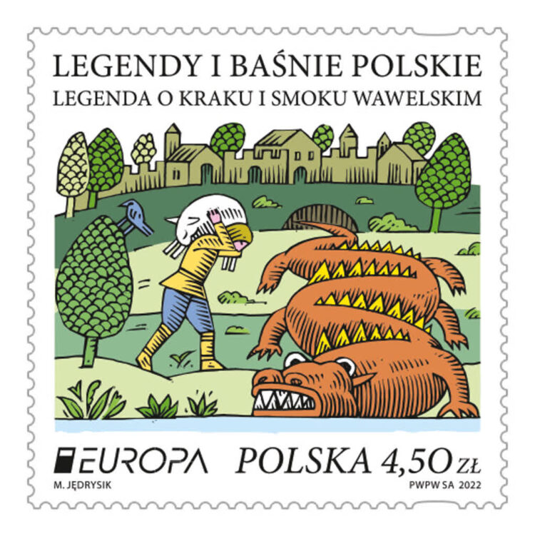 Poczta Polska wyemitowała znaczki z legendą o Kraku i smoku wawelskim Radio Zachód - Lubuskie