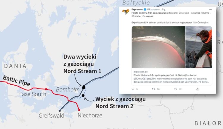 Dziennik "Espressen" publikuje zdjęcia uszkodzonego Nord Stream 1 Radio Zachód - Lubuskie