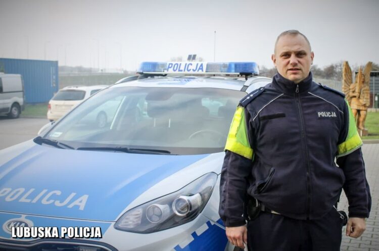 Aspirant Remigiusz Dmytryszyn. Fot. Komenda Powiatowa Policji w Mędzyrzeczu