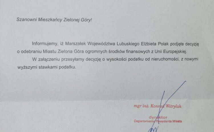 Urząd pisze do mieszkańców. Marszałek Elżbieta Polak grozi procesem Radio Zachód - Lubuskie