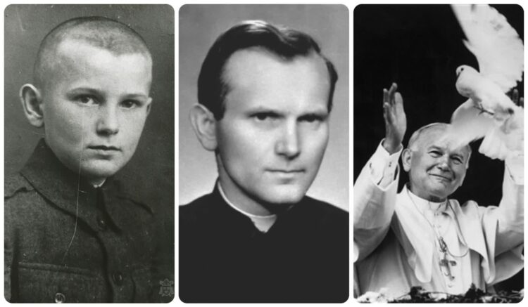 Karol Wojtyłą, Jan Paweł II. Kolaż zdjęć