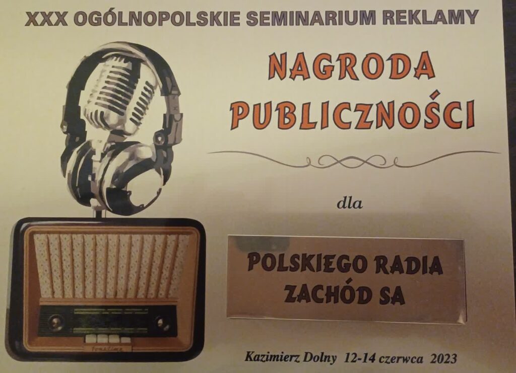 Radio Zachód z nagrodą w prestiżowym konkursie Radio Zachód - Lubuskie