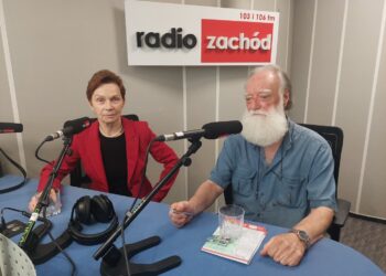 prof. Elżbieta Skorupska - Raczyńska oraz red. Andrzej Pierzchała, autorzy audycji "Gimnastyka języka" Radio Zachód - Lubuskie