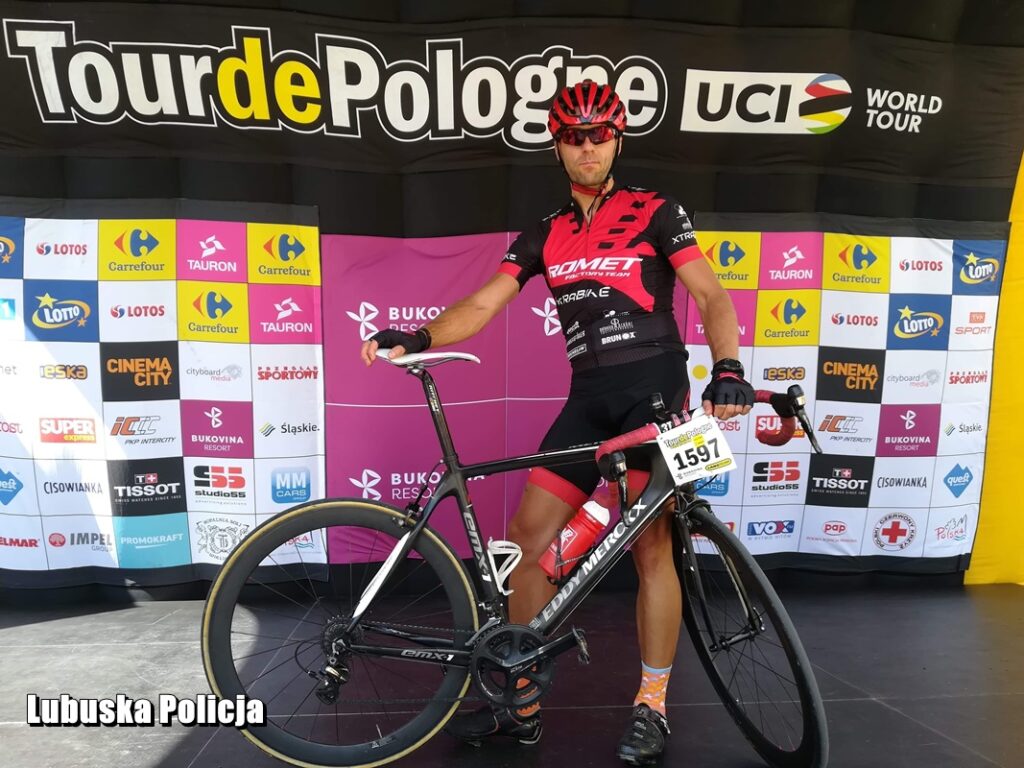 Lubuski policjant na podium Mistrzostw Polski Policji Tour de Pologne Radio Zachód - Lubuskie