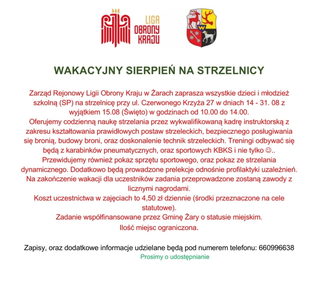 Żarski LOK zaprasza na zajęcia strzeleckie Radio Zachód - Lubuskie