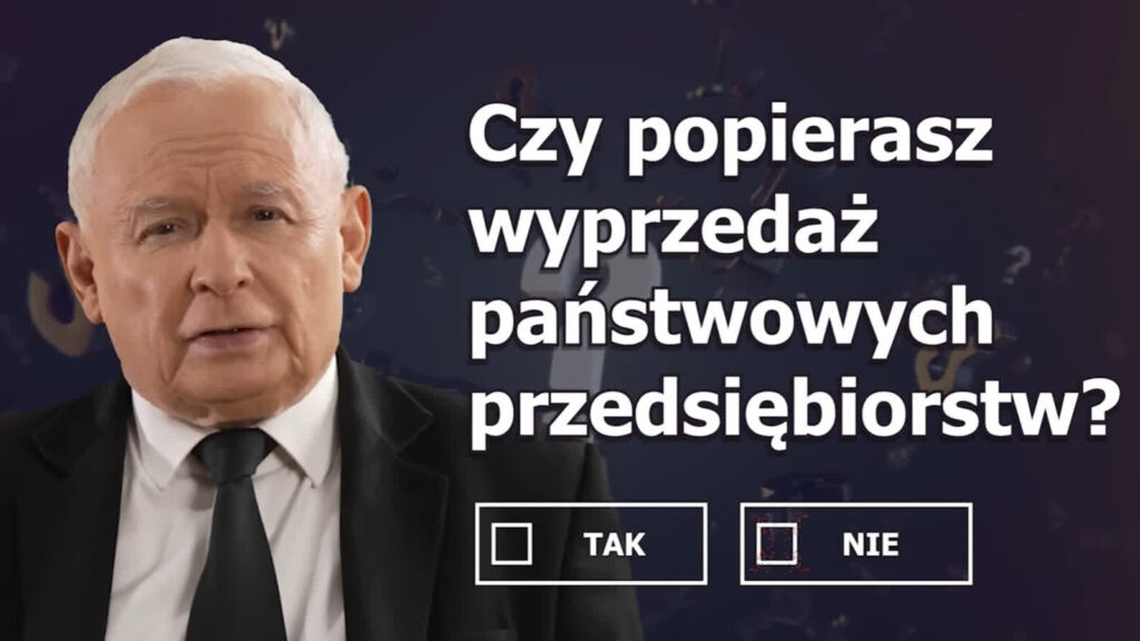 Czy popierasz wyprzedaż państwowych przedsiębiorstw? - to pierwsze pytanie referendalne. Kaczyński wydał oświadczenie Radio Zachód - Lubuskie