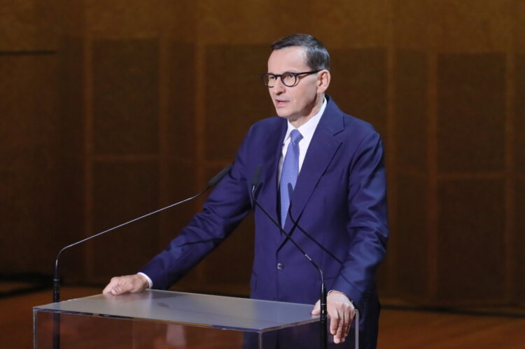 Warszawa, 28.09.2023. Premier Mateusz Morawiecki podczas uroczystoci otwarcia Muzeum Historii Polski w nowym gmachu na warszawskiej Cytadeli, 28 bm. (mr) PAP/Pawe³ Supernak