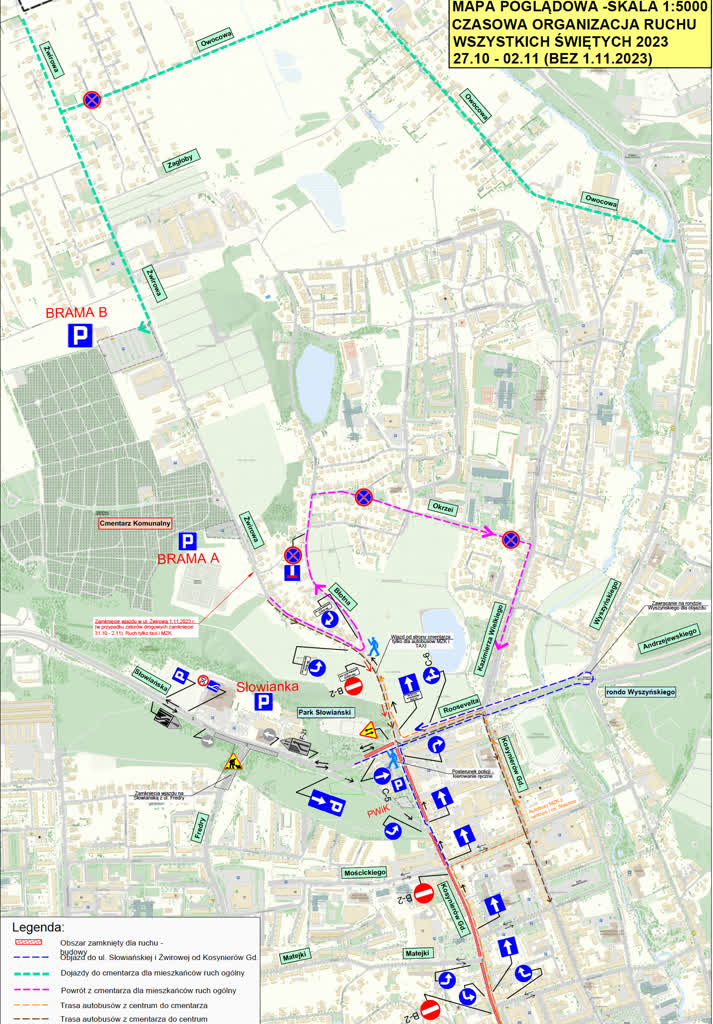 Organizacja ruchu przy cmentarzu Radio Zachód - Lubuskie