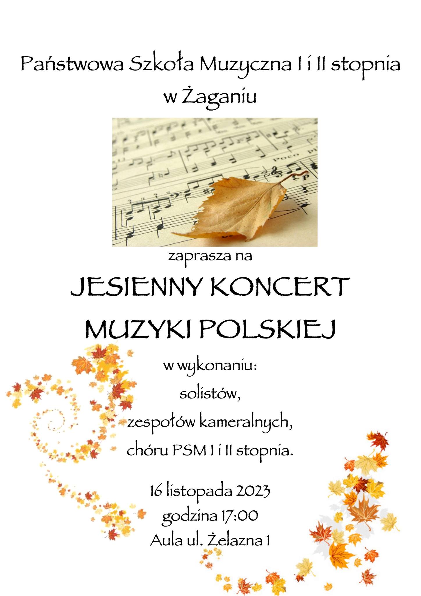 Jesienny koncert w żagańskiej szkole muzycznej Radio Zachód - Lubuskie