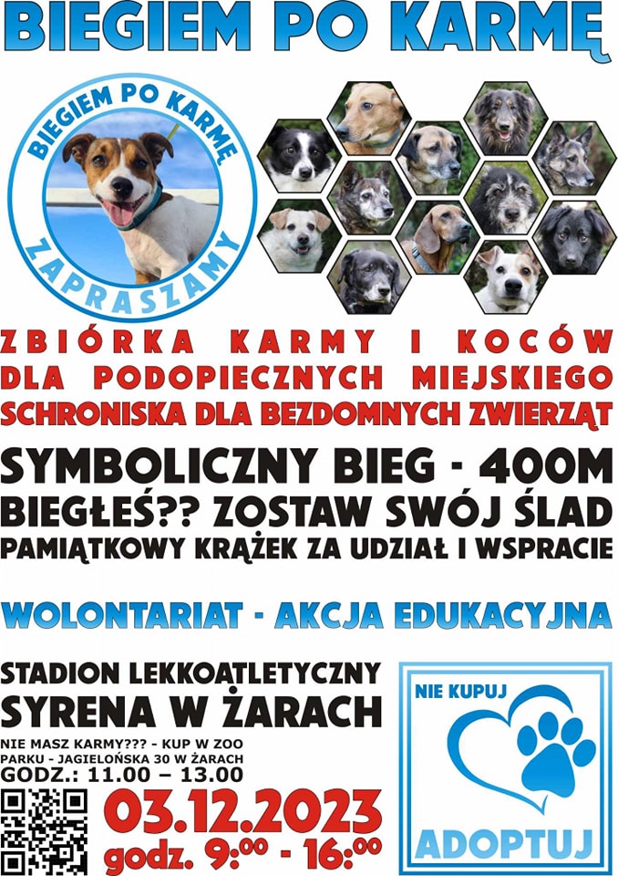 Społeczna akcja „Biegiem po karmę” w Żarach Radio Zachód - Lubuskie
