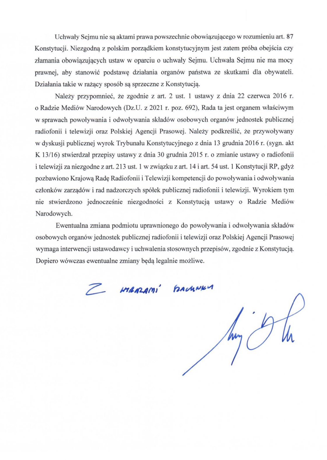 Prezydent apeluje do premiera Tuska ws. mediów: wzywam do respektowania polskiego porządku prawnego Radio Zachód - Lubuskie