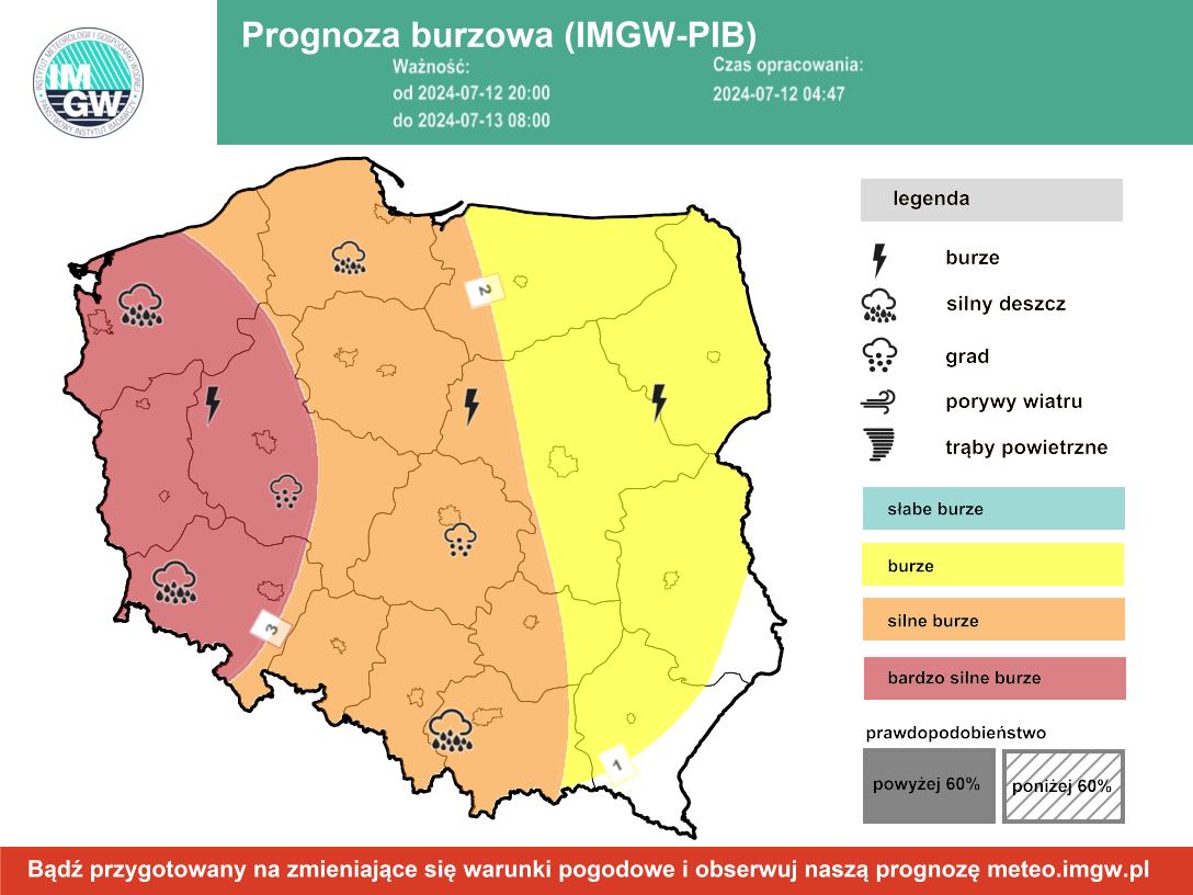 Bilans burz w powiecie świebodzińskim. Ostrzeżenia najwyższego stopnia przed burzami w województwie lubuskim Radio Zachód - Lubuskie