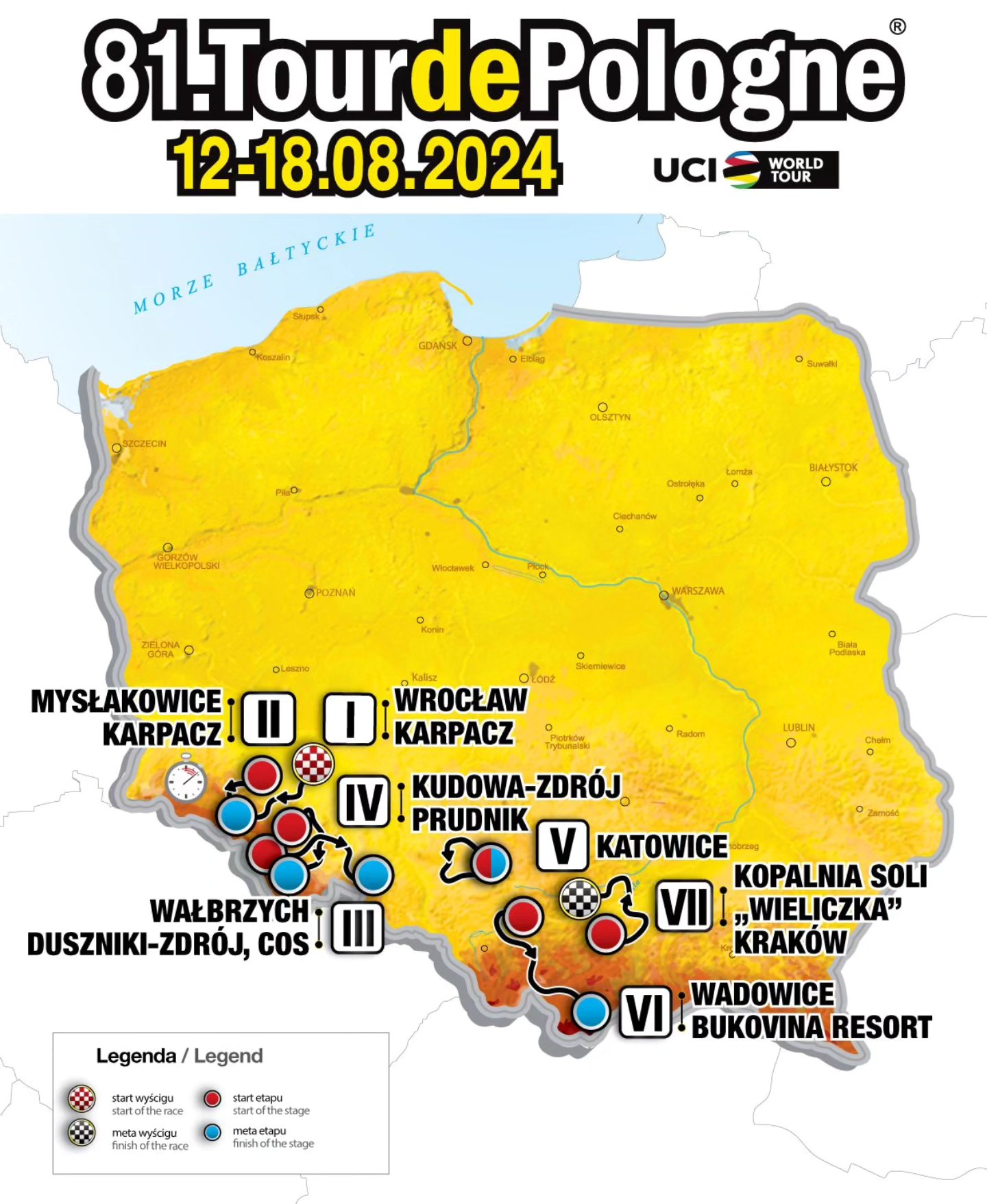 Zaprezentowano trasę Tour de Pologne 2024 Radio Zachód - Lubuskie