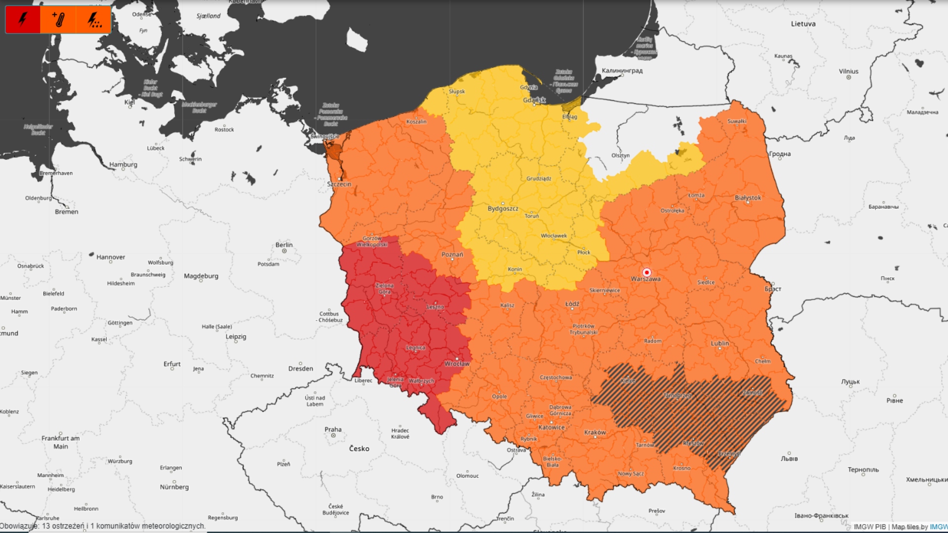 Bilans burz w powiecie świebodzińskim. Ostrzeżenia najwyższego stopnia przed burzami w województwie lubuskim Radio Zachód - Lubuskie