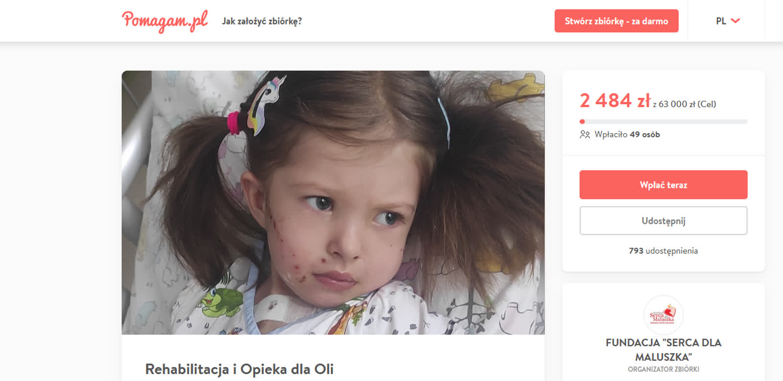 4-letnia Ola potrzebuje pomocy. Liczy się każda złotówka Radio Zachód - Lubuskie