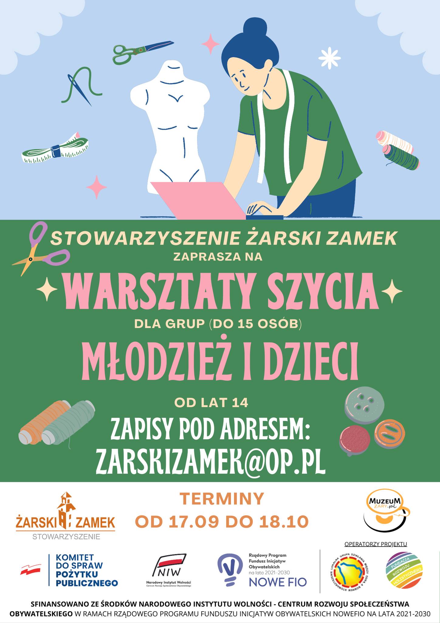 Stowarzyszenie Żarski Zamek zaprasza na warsztaty szycia Radio Zachód - Lubuskie