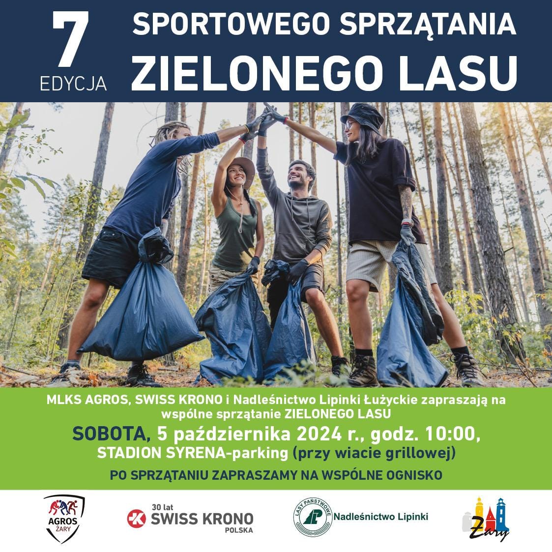 7 edycja sportowego sprzątania Zielnego Lasu w Żarach Radio Zachód - Lubuskie