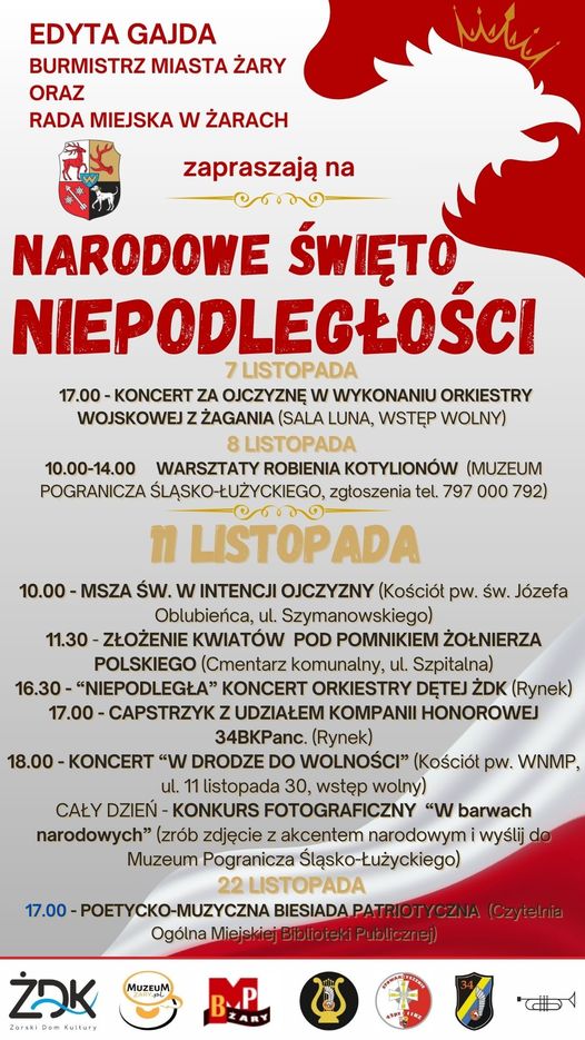 Żary zapraszają na obchody Narodowego Dnia Niepodległości Radio Zachód - Lubuskie