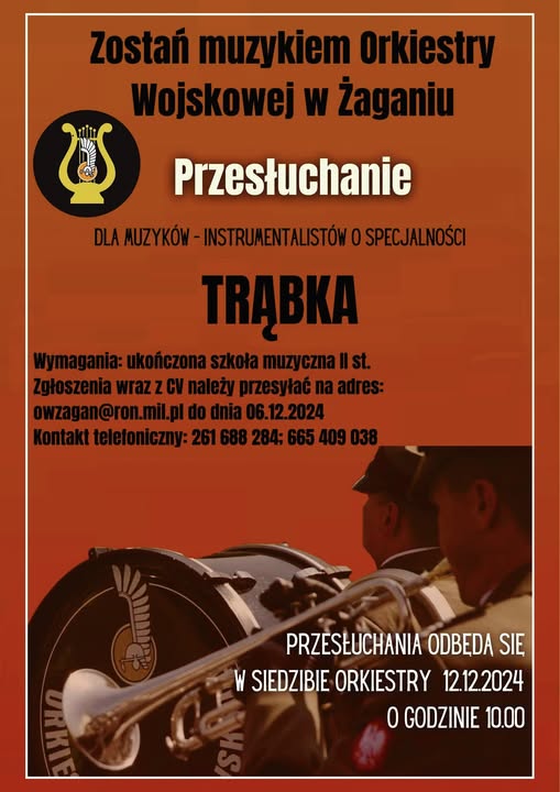 Orkiestra wojskowa z Żagania zaprasza w swoje szeregi Radio Zachód - Lubuskie