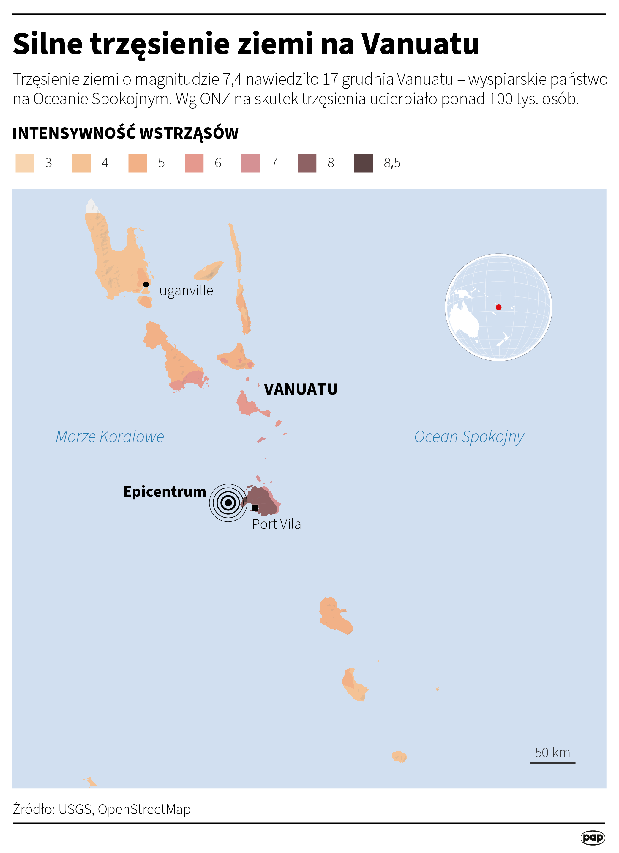 Trzęsienie ziemi o magnitudzie 7,4 nawiedziło archipelag na Oceanii. Są ofiary śmiertelne i ranni Radio Zachód - Lubuskie