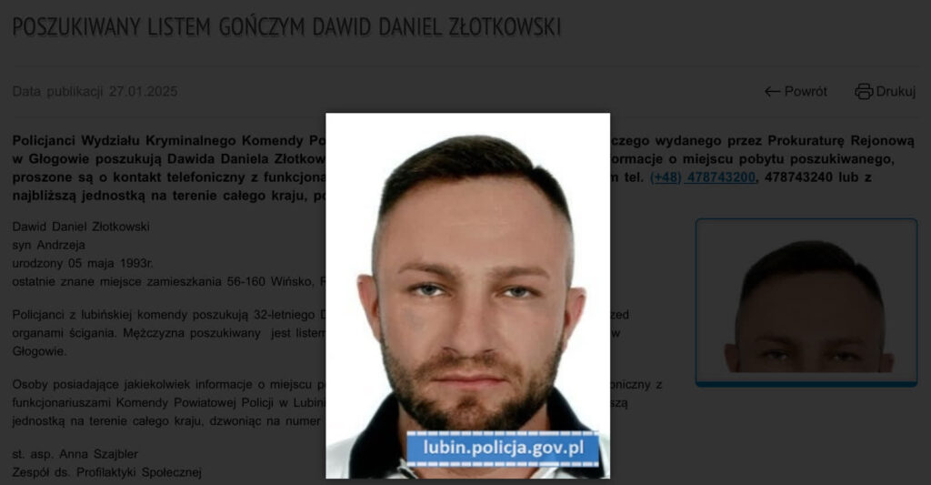 List gończy za kierowcą, który chciał staranować pieszych w Głogowie List gończy za kierowcą, który chciał staranować pieszych w Głogowie Radio Zachód - Lubuskie