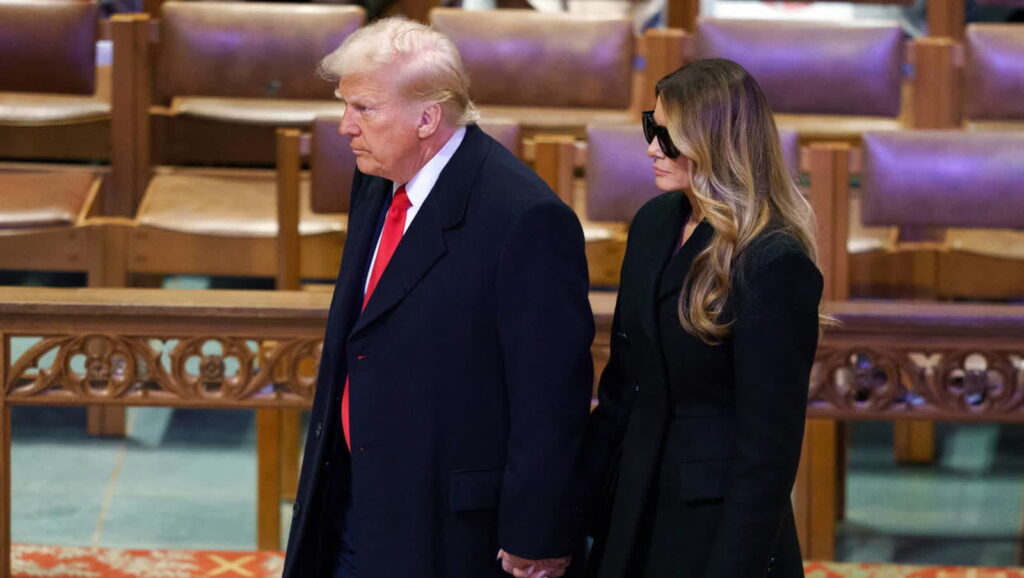 Prezydent USA Donald Trump z żoną Melanią Fot. WILL OLIVER/PAP/EPA