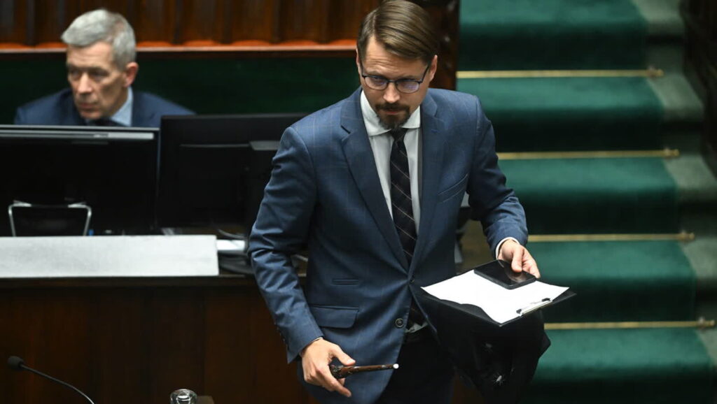 Poseł Konfederacji Grzegorz Płaczek. Fot. PAP/Radek Pietruszka