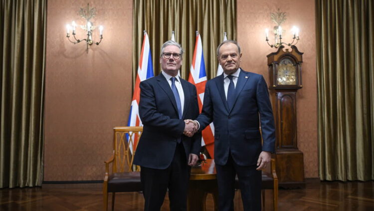 Premier RP Donald Tusk i premier premier Wielkiej Brytanii Keir Starmer. Fot. PAP/Marcin Obara