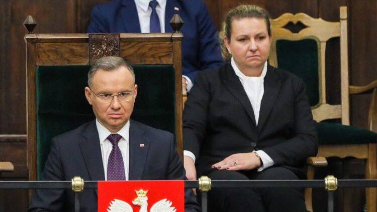 Prezydent Andrzej Duda i szefowa KPRP Małgorzata Paprocka. Fot. PAP