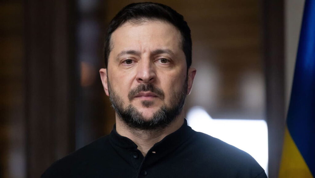 Amerykańscy negocjatorzy grozili Ukrainie odcięciem od Starlinka? W tle kwestia zasobów naturalnych Wołodymyr Zełenski. Fot. PAP/EPA/SVEN HOPPE