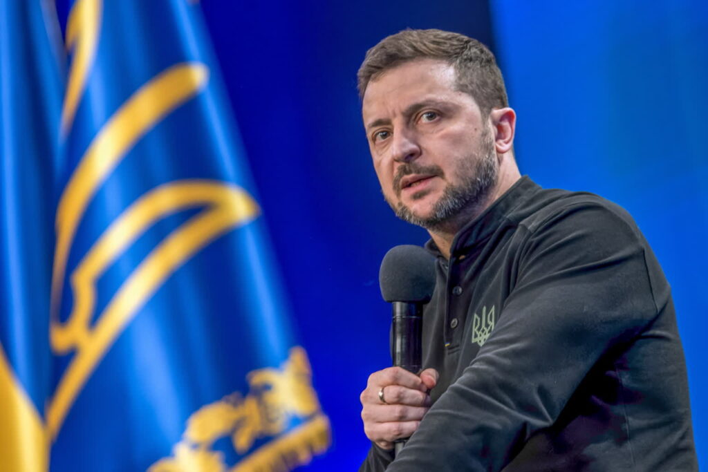 Prezydent Ukrainy Wołodymyr Zełenski. PAP/Vladyslav Musiienko