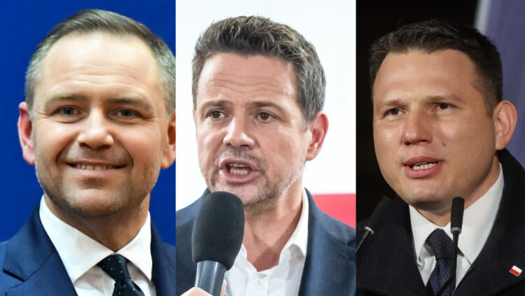 Karol Nawrocki, Rafał Trzaskowski i Sławomir Mentzen. Fot. PAP//Piotr Polak/Tytus Żmijewski/Marian Zubrzycki