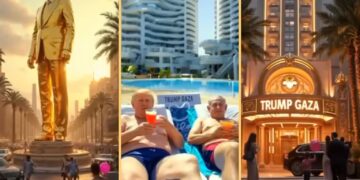 Screen kadrów z filmu "Trump Gaza"