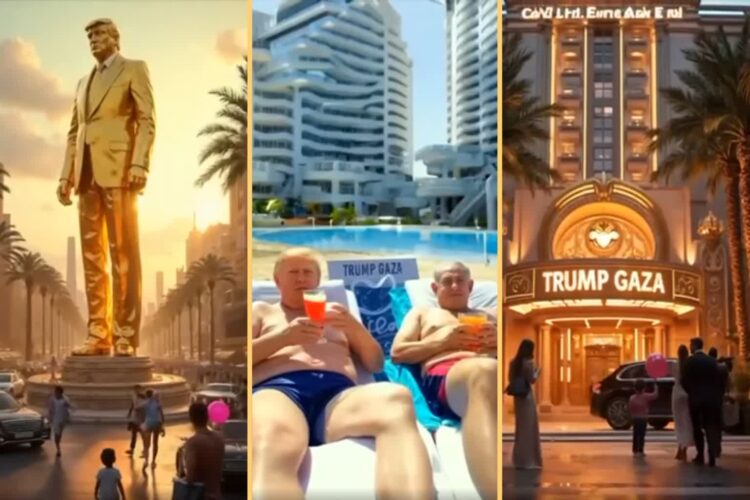 Screen kadrów z filmu "Trump Gaza"