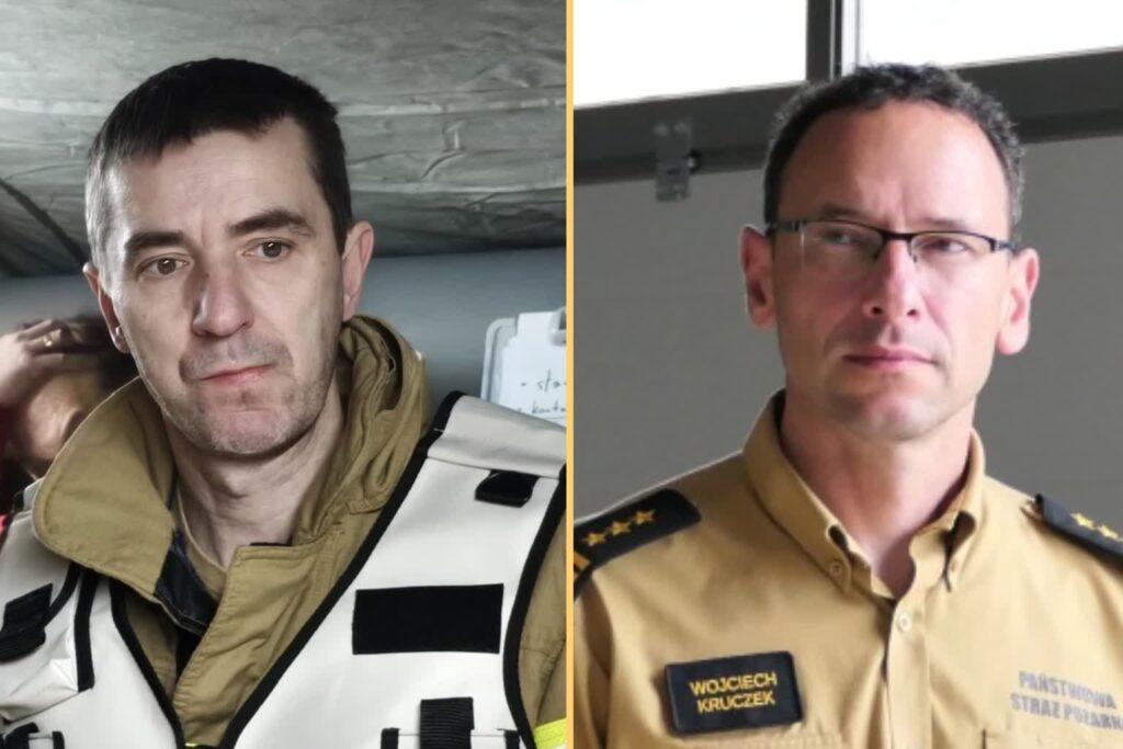 Nadbryg. Mariusz Feltynowski i nadbryg. Wojciech Kruczek. Fot. Kolaż zdjęć Państwowa Straż Pożarna/FB