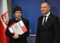 Jesse Eisenberg, Andrzej Duda Fot. PAP/Radek Pietruszka