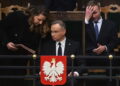 Prezydent Andrzej Duda podczas posiedzenia Sejmu (PAP/Radek Pietruszka)