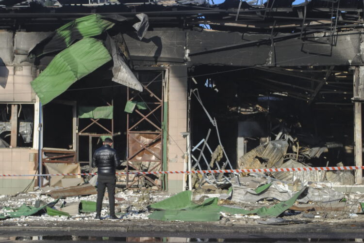 Atak dronów na Odessę 8 marca 2025. Fot. PAP/EPA/IGOR TKACHENKO