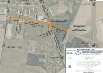 Przebudowa ul. Słowiańskiej w Świebodzinie połączona z budową łącznika z drogą S3 - plan orientacyjny (ZDW ZG)