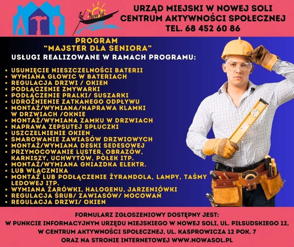 W Nowej Soli rozpoczął się nabór do projektu "Majster dla seniora" Radio Zachód - Lubuskie